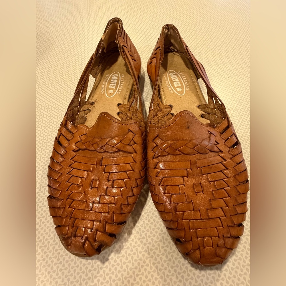 Hand-Woven Leather Mexican Huarache Sandals Women 8.5